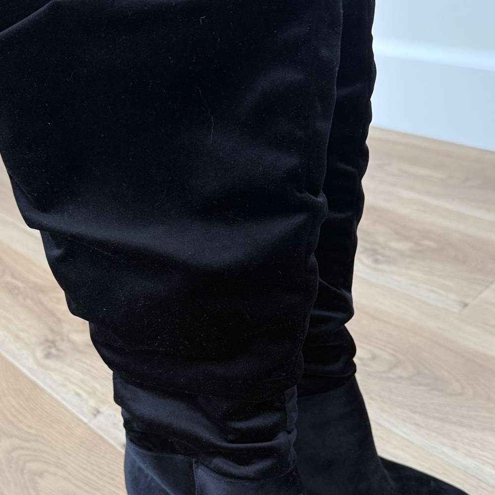 INC International Concepts Black Velour Heeled Boots - Picture 6 of 7